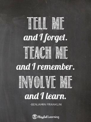 Quote: involve me and I learn! - Van der Linden 